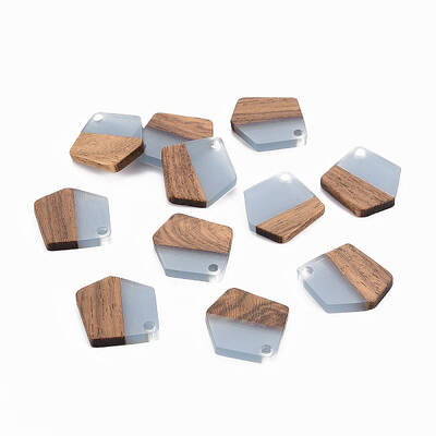 Transparent Resin & Walnut Wood Pendants