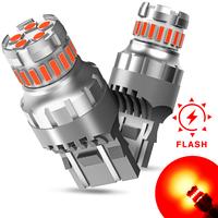 AUXITO LED Strobe Brake Lights Bulbs Red, 2800LM Flashing Strobe Blinking LED Tail Light Bulbs for 7440/7443 T20 W21W 7441 74...