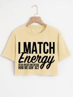Women's Spring Letter Print Crop Tee, Summer Clothes Women, Casual Comfort Short Sleeve Crew Neck T-shirt for Summer,  T Shir...