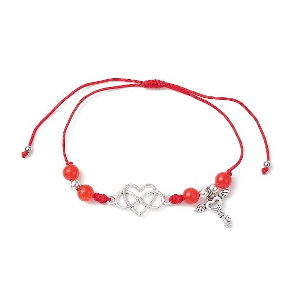 Natural Dyed White Jade Braided Bead Bracelets
