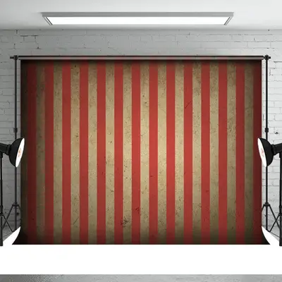 Simple Red Vertical Stripes Theme Party Backdrop - Aperturee