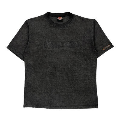 Harley Davidson Graphic T-Shirt - Large Grey Cotton