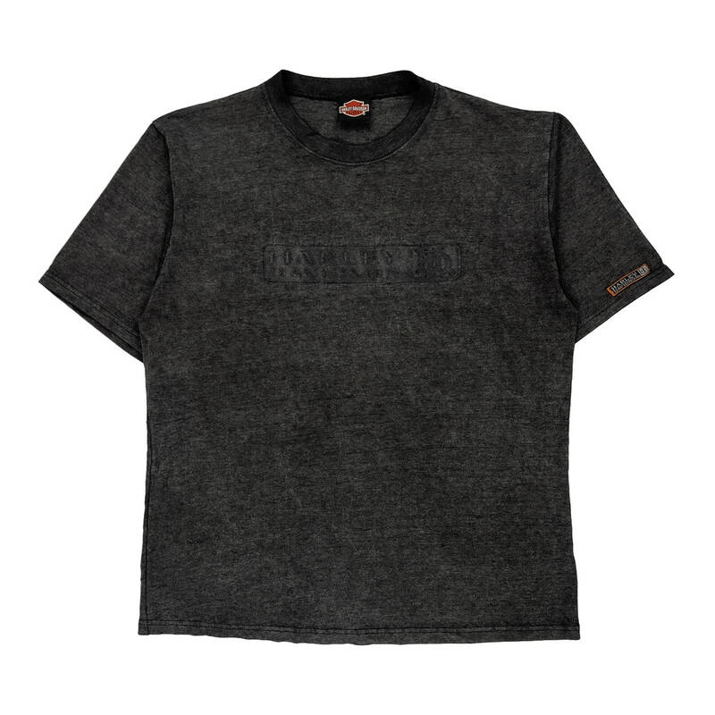 Harley Davidson Graphic T-Shirt - Large Grey Cotton