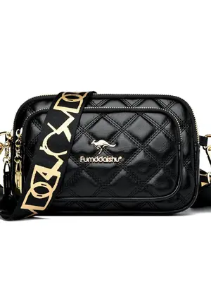 Women's Letter Design Rhombus Embossed Crossbody Bag for Gift, Summer All-match Solid Color Square Bag with Wide Strap, Small...