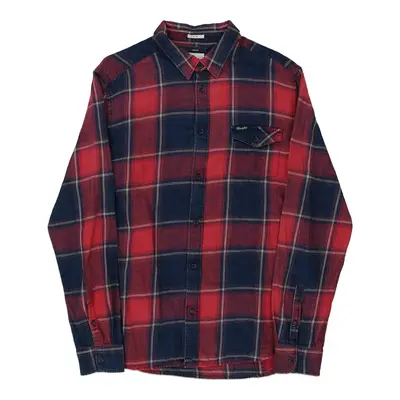 Slim fit Wrangler Checked Denim Shirt - XL Red Cotton