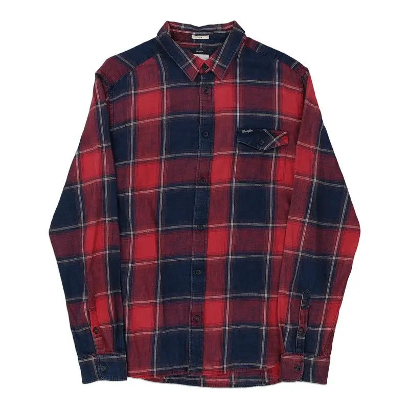 Slim fit Wrangler Checked Denim Shirt - XL Red Cotton
