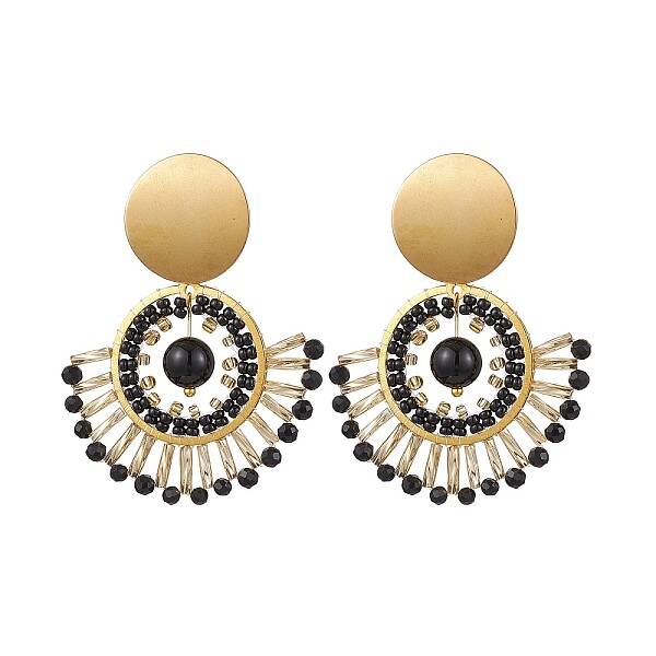 Boho Natural Black Onyx Ear Studs
