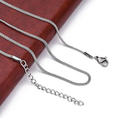 304 Stainless Steel Mesh Chain Necklaces for Women Men