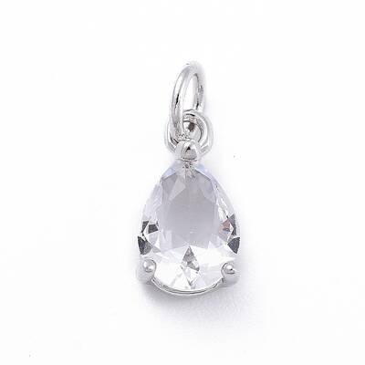 Brass Micro Pave Cubic Zirconia Pendants