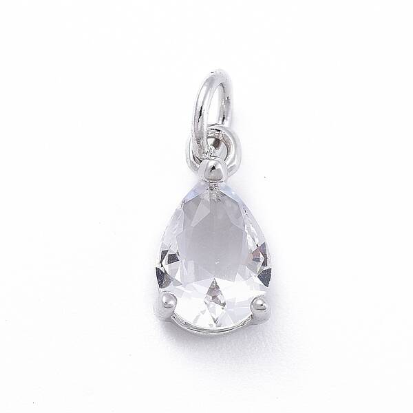 Brass Micro Pave Cubic Zirconia Pendants