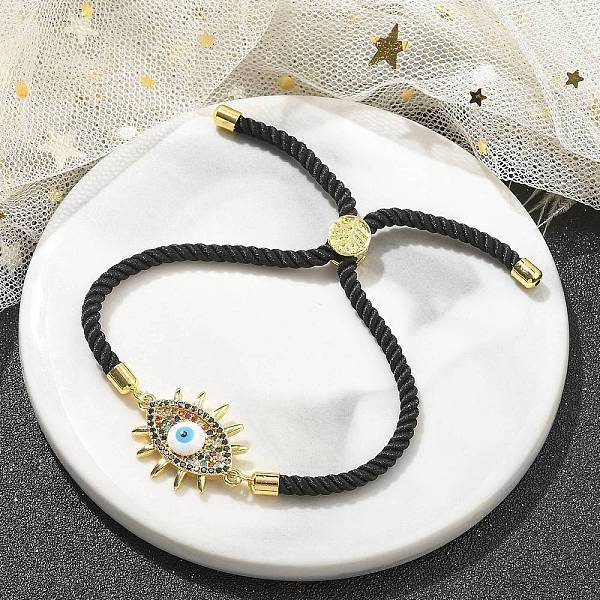 Brass Micro Pave Cubic Zirconia Slider Bracelets