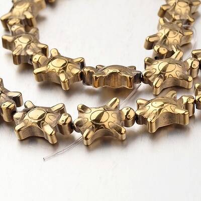 Electroplate Non-magnetic Synthetic Hematite Bead Strands