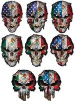 Mexico Flag Skull Decal – Premium Skull Stickers for Cars and Trucks – Flag Stickers with Reflective Eyes Skull – Cool ...