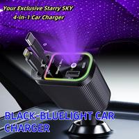 W&O Aromatic Starlight In Car Roof Retractable Car Charger with Lightning Cable, Dual Charge Port (3*Bottles), Fast Charging ...