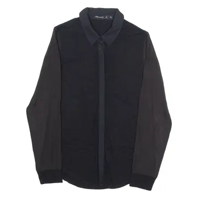 KAREN MILLEN Womens Blouse Black Long Sleeve UK 10