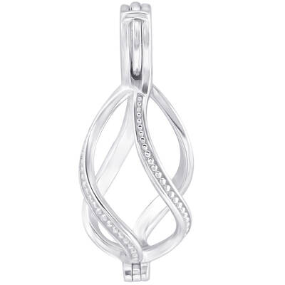 1Pc Rhodium Plated 925 Sterling Silver Cage Pendants