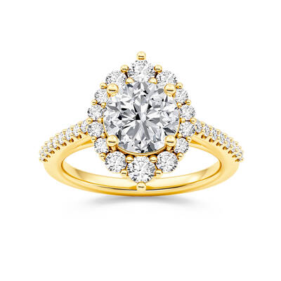 Ever Bloom Round Lab Grown Diamond Engagement Ring | 14K Yellow Gold 3 1/5 CT. TW.