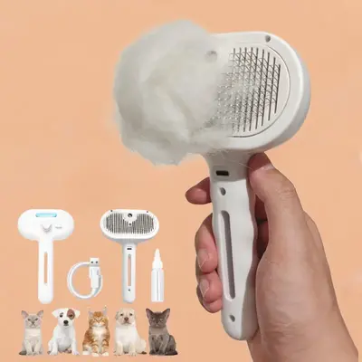 Cat Steam Brush, 3 in 1 Cat Brush for Shedding & Grooming, Water Brush for Cats Dogs, Pet Hair Removal Comb for Long Short Ha...