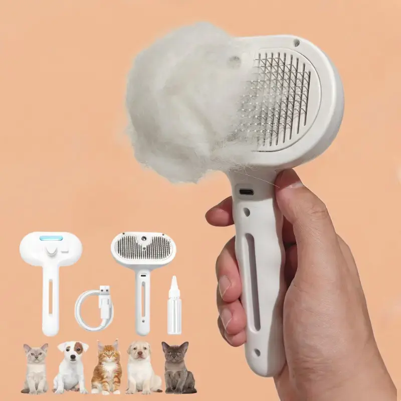 Cat Steam Brush, 3 in 1 Cat Brush for Shedding & Grooming, Water Brush for Cats Dogs, Pet Hair Removal Comb for Long Short Ha...