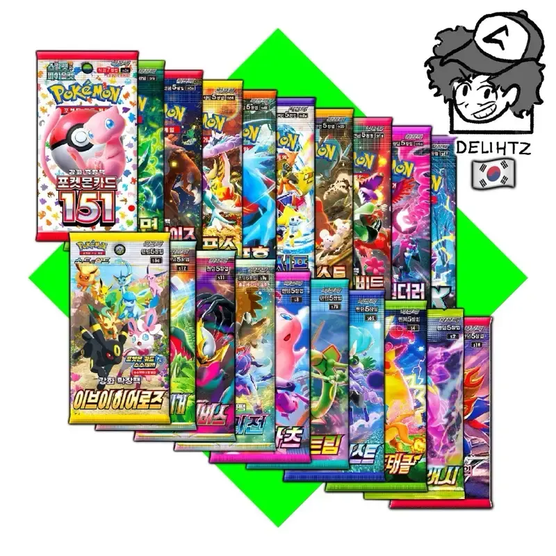 K-10/20/+ Set Variety Pack, 10/20 packs from 10/20 sets! Pokemon TCG: Sword & Shield/Scarlet & Violet Korean Booster Packs
