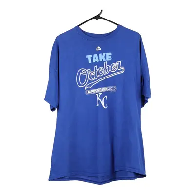 Kansas City Royals Majestic MLB T-Shirt - XL Blue Cotton