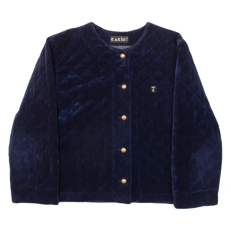 KHAKI Womens Quilted Jacket Blue M