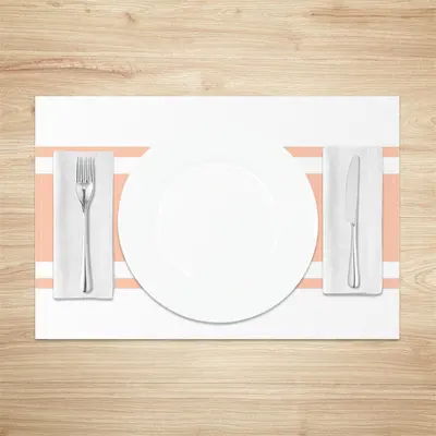 Orange Pink White Simple Dining Set Of 4 Placemats - Aperturee
