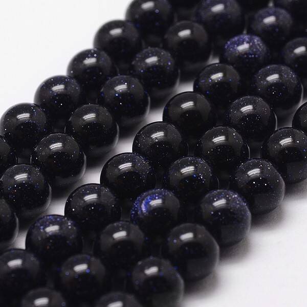 Synthetic Blue Goldstone Beads Strands