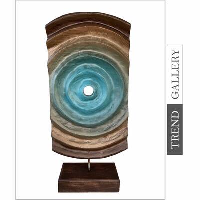 Original Wood Sculpture Astral Sculpture Creative Hand Carved Desktop Art Abstract Wood Table Figurine | HEART OF WATER 22.4&...