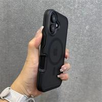GY Colorful Armor Matte Magsafe Case for iPhone 16 15 14 13 12 11 Pro Max Plus 16 Magnetic Shockproof Wireless Charging Hard ...