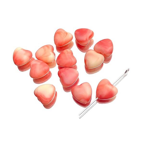 10Pcs Gradient Color Opaque Acrylic Beads