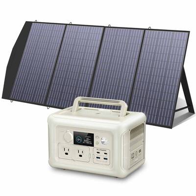 ALLPOWERS R600 Solar Generator 600W Portable Power Station 299Wh with Solar Panels R600-Beige+ SP033 200W Solar Panel