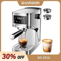 Professional Espresso Machine 20 Bar with Milk Frother Steam Wand and Touchscreen, Compact Stainless Steel Coffee Machine wit...