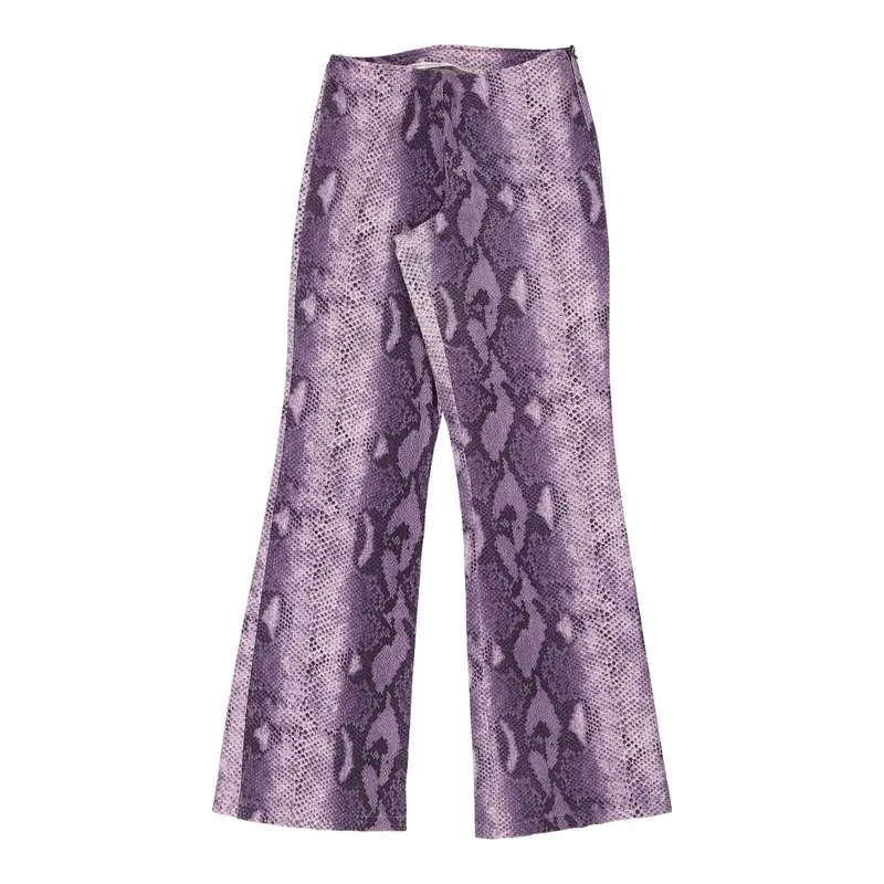 Unbranded Animal print Trousers - 28W UK 8 Purple Cotton Blend