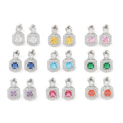 Rack Plating Brass Micro Pave Cubic Zirconia Stud Earrings