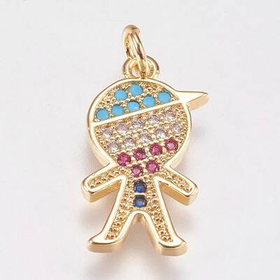 Brass Micro Pave Cubic Zirconia Pendants
