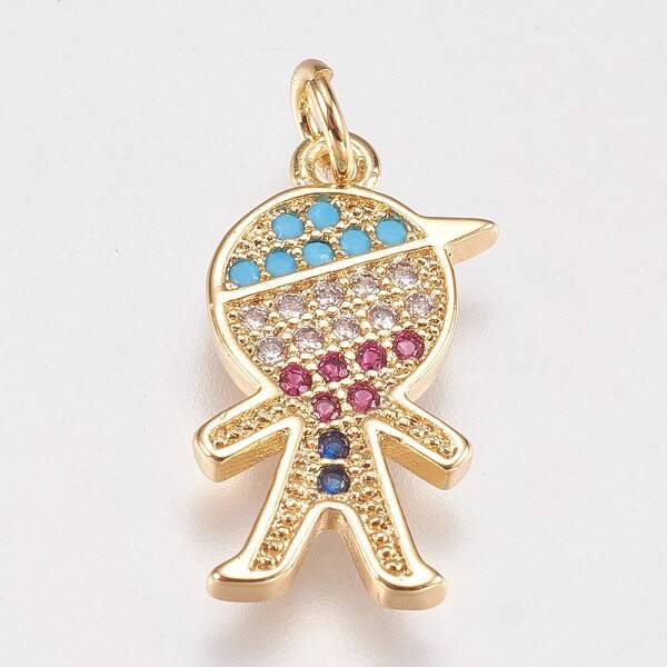 Brass Micro Pave Cubic Zirconia Pendants