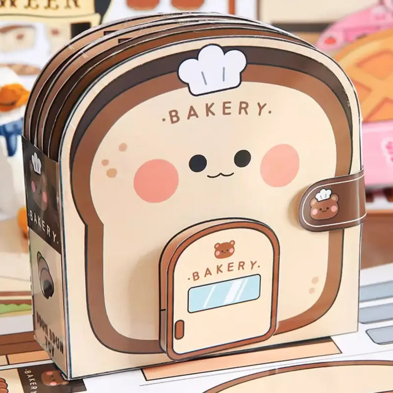 Bread Design DIY Sticker Book, DIY Bakery Sticker Book Quiet Book for Fun, Craft Project, Decoration for Home