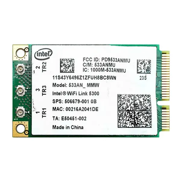 533ANMMWW Intel Ultimate N 5300 Series Dual Band 2.4GHz / 5GHz 450Mbps IEEE 802.11a/b/g/draft-n Mini PCI Express Wireless Net...