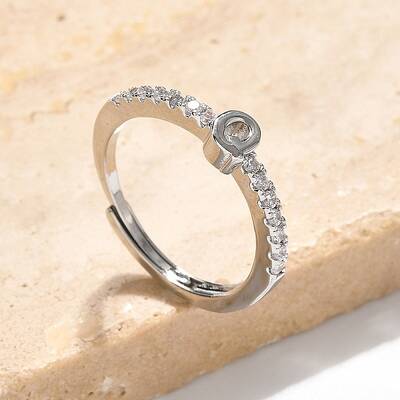 S925 Sterling Silver Adjustable Letter Rings for Women
