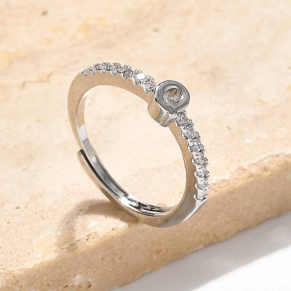 S925 Sterling Silver Adjustable Letter Rings for Women