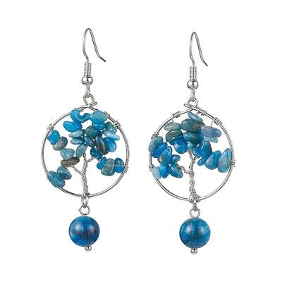 Natural Apatite Dangle Earrings