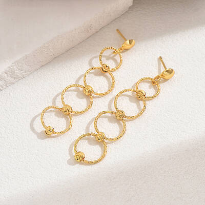 Elegant and Versatile Brass Dangle Stud Earrings