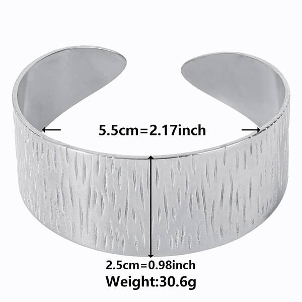 Non-Tarnish Vintage Texture 304 Stainless Steel Cuff Bangles for Women
