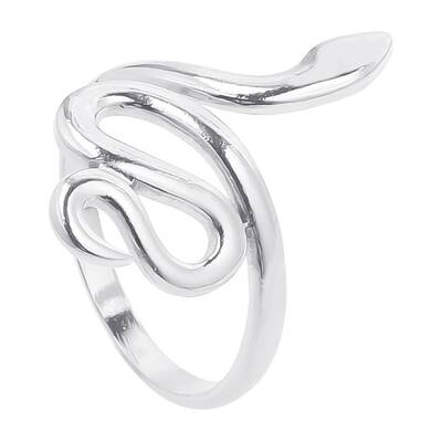 Non-Tarnish 201 Stainless Steel Snake Wrap Open Cuff Ring for Women