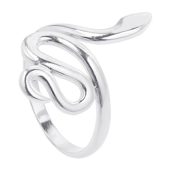 Non-Tarnish 201 Stainless Steel Snake Wrap Open Cuff Ring for Women