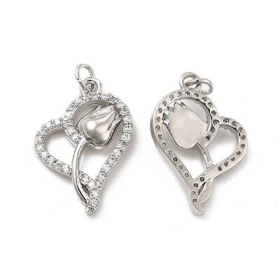 Brass Micro Pave Clear Cubic Zirconia Pendants