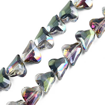 Electroplate Transparent Glass Beads Strands