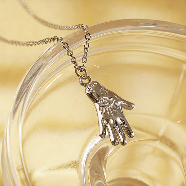 Stainless Steel Palm Pendant Necklaces for Women