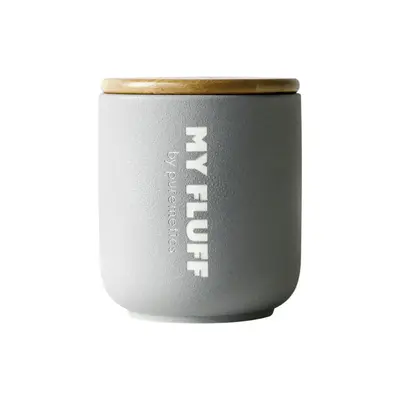 Puremetics MY FLUFF Ceramic Container, Light Grey